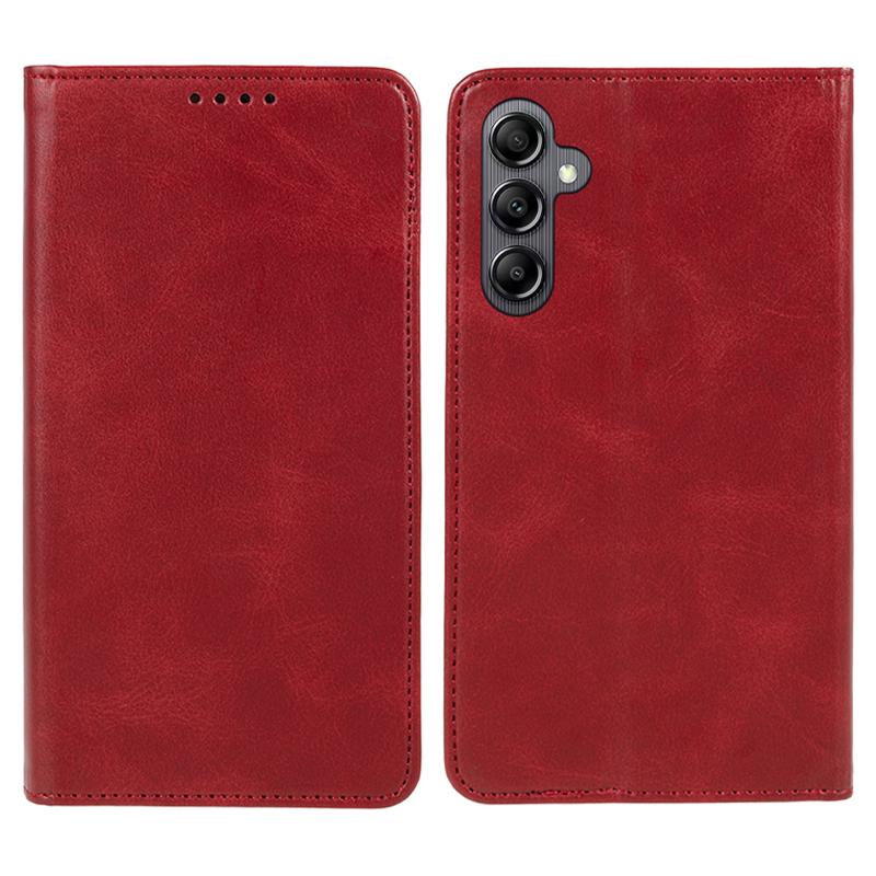 For Samsung Galaxy A56 5G Case Strong Magnetic PU Leather Phone Cover Calf Texture