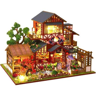 Moin Moin 1/24 Dollhouse Miniature DIY Kit Set: A Japanese-style Inn with a Focus On Japanese Cuisine - Wakii - Midnight Diner, Sushi, Watermelon, Pon
