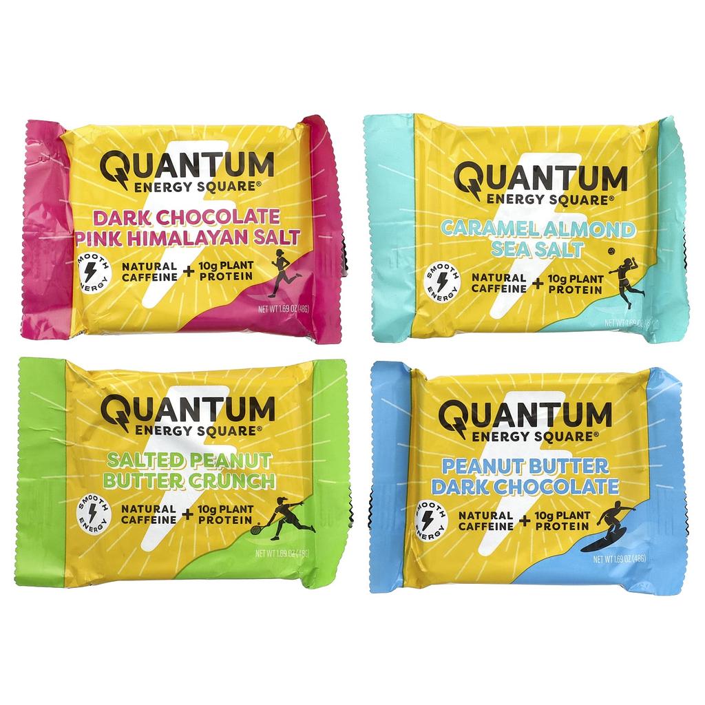 Kafeinli Proteinli Atıştırmalıklar, Çeşitli, 8 Kare, 48G (1.69Oz) Her biri
