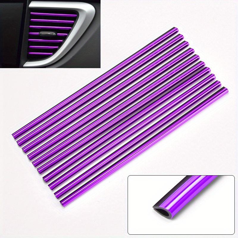 10 Pcs Car Air Conditioner Vent Trim Strips Chrome Plated Interior Moulding Accessories