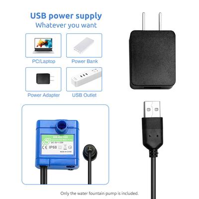 USB lemmikloomade purskkaevu pumba asendus madala müratasemega pumba mootor koos automaatse väljalülitusega
