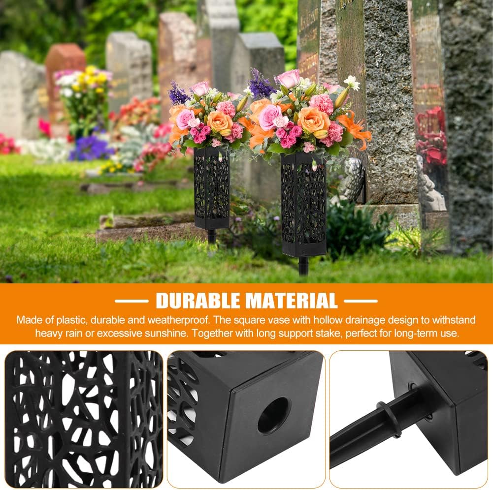 Outdoor Garden Flower Baskets Cone Shaped Floral Containers for Lawn Grave Memorial Cemetery Decoration
