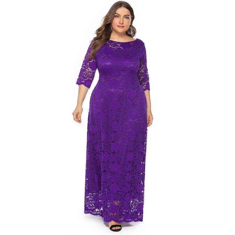 Elegant Women's Lace Hollow Design Maxi Dress For Formal Evening And Cocktail Parties