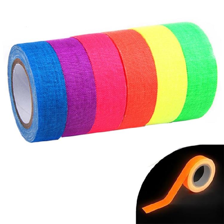 Luminous Tapes 6Rolls Set Fluorescent Cloth Tape Self Adhesive for Artistic