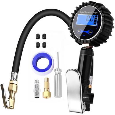 Digitale bandenspanningsmeter tester inflator 200PSI hoge precisie luchtdrukmeter en LCD-scherm voor auto, vrachtwagen, motorfiets, camper, SUV, fiets LV12