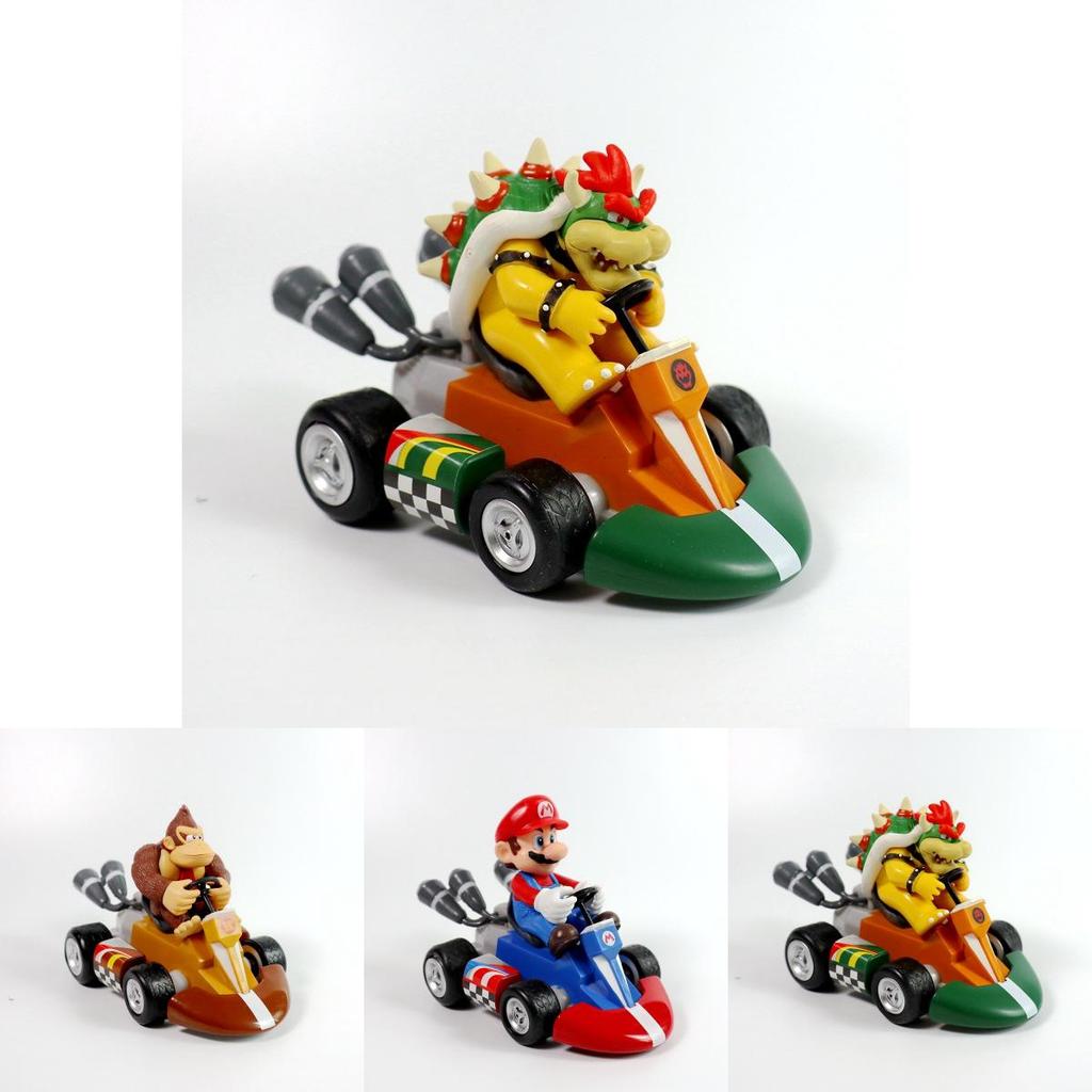 Gifts Super Mario Kart Princess Peach Pull Back Figure Car Pvc Toy Collection With Dismantlable Limbs