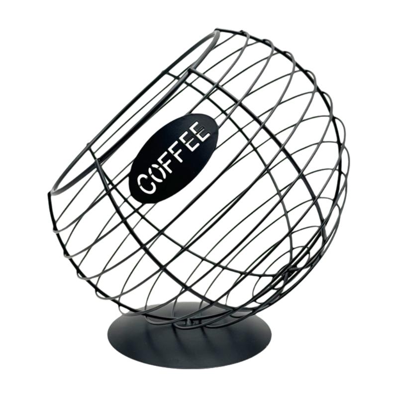 Iron Art Coffee Capsules Storage Rack Convenient Diagonal Basket for Kitchen Countertop Espresso Pods Storage Container