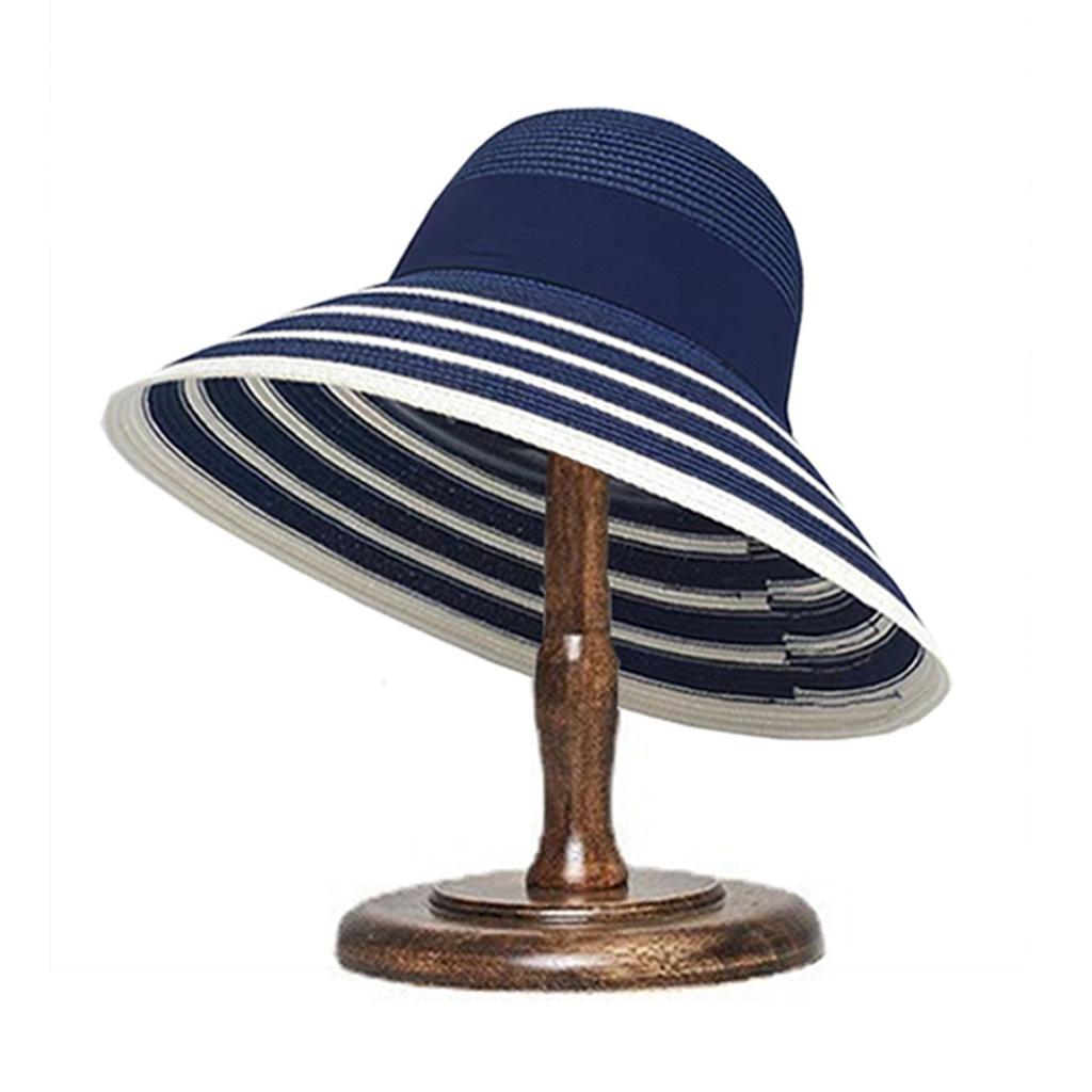 Summer Big Eaves Sunshade Straw Hat Korean Version Face Covering Seaside Vacation Sun Hat Foldable Temperament Spring and Summer Sunscreen Hat Women