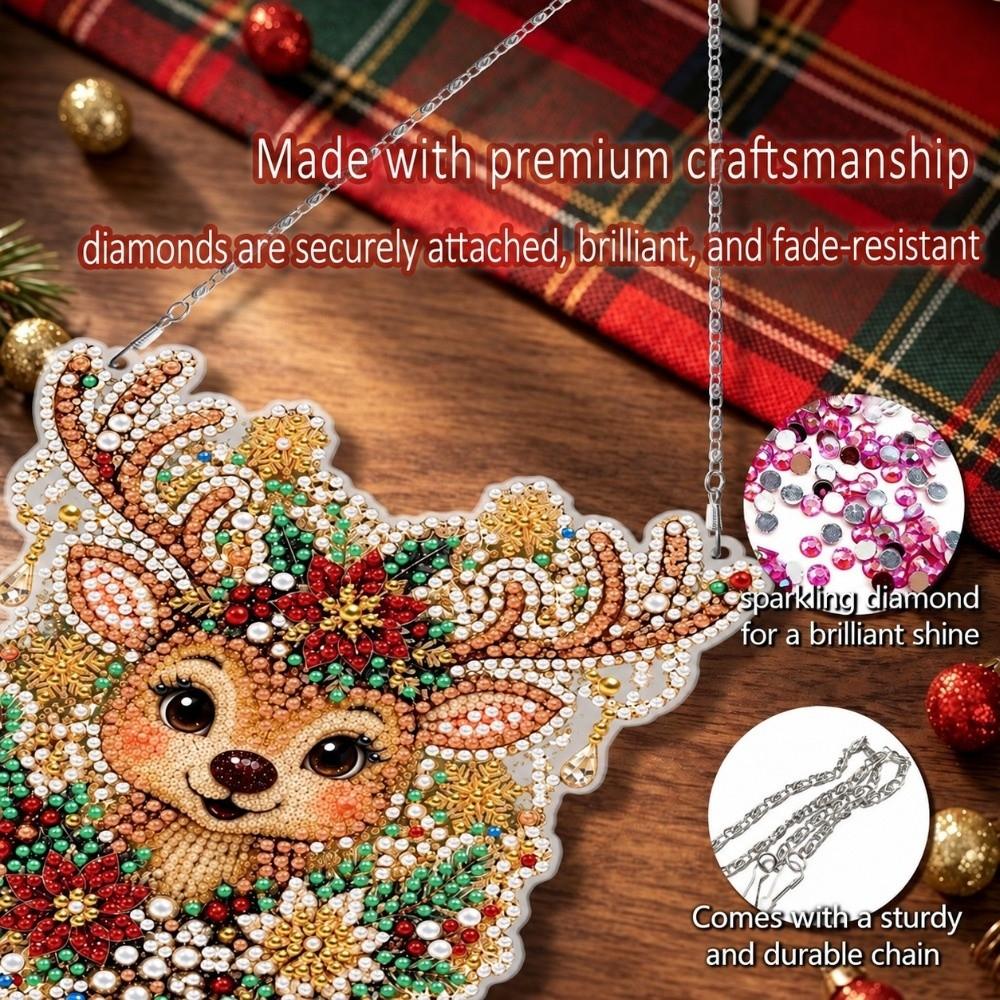 DIY Christmas Diamond Painting Set Sparkling Diamond Painting Hanging Ornament  Holiday Ornament