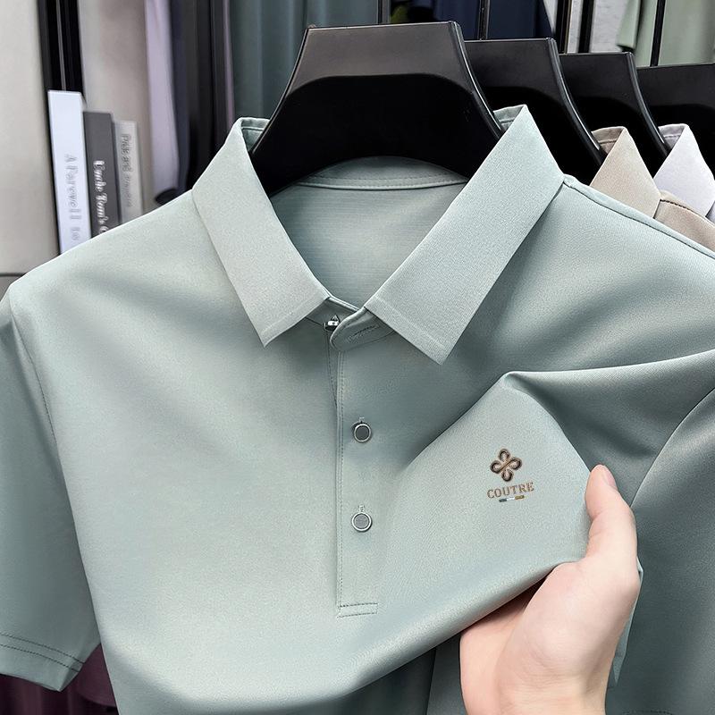 Summer Lapel Collar Short Sleeve T-Shirt Men's Loose Fit Casual Polo Top