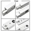 T Slot Miter Bar Slider Kit, Aluminum Alloy T-shaped Rail Oblique Joint Slider With Wheels - Non Perforated T-shaped Bar Guide