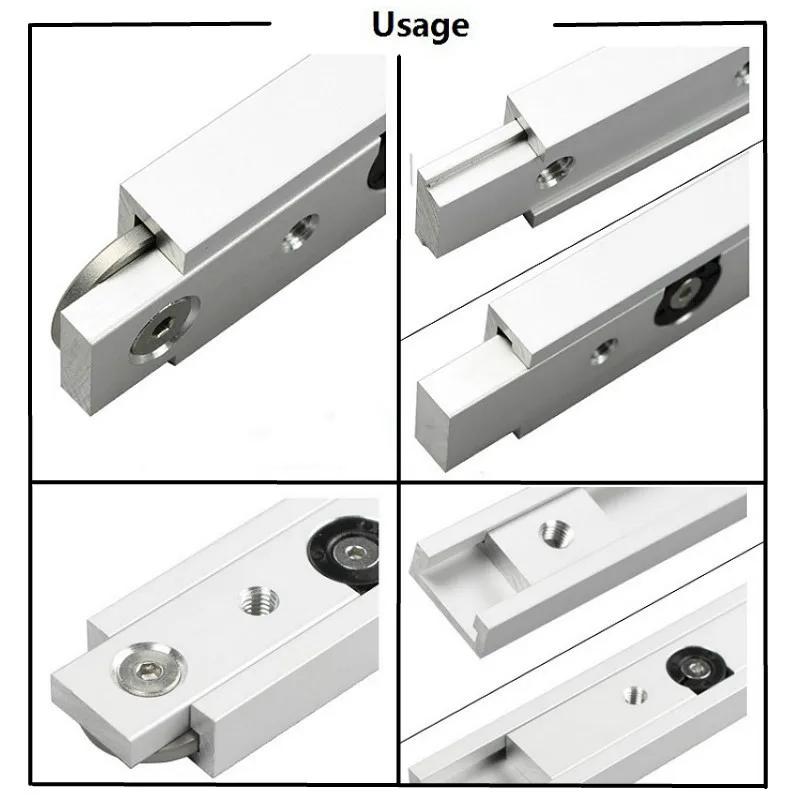 T Slot Miter Bar Slider Kit, Aluminum Alloy T-shaped Rail Oblique Joint Slider With Wheels - Non Perforated T-shaped Bar Guide