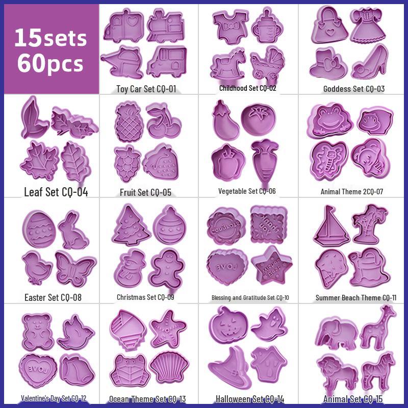 3D Cartoon Keksform Set - Feder-Ausstecher für Weihnachten, Halloween & Ostern