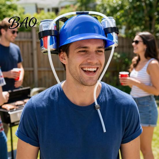 Párty pokrývka hlavy Klobouk na pití se slámkou, Pijácký klobouk pro dospělé, Plastová líná helma, Hands-free kreativní pivo Narozeninové večírky Festivaly Doma