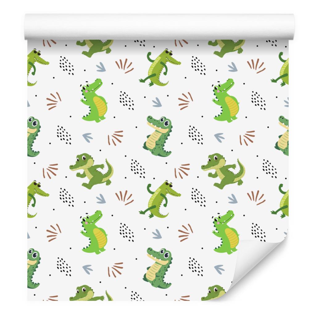 Crocodile Wallpaper White for Living Room and Bedroom 50x1000