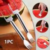 2-in-1 Stainless Steel Watermelon Slicer & Fork - Easy Cutting and Serving Tool for Kitchen and Restaurant Use
