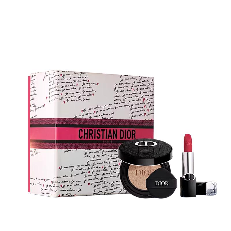 

DIOR Lipstick Vivid Blue Gold Makeup Cushion Makeup Set 2026 Blue gold lipstick #720 sandalwood nude + embroidered outer box + soft and shiny 1N синий
