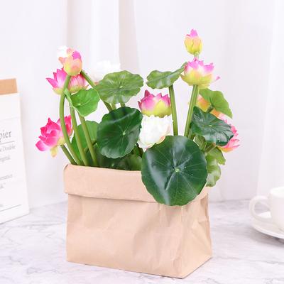 Simulazione di loto Fiore artificiale Ninfea Micro paesaggio Piante per la casa Decorazione