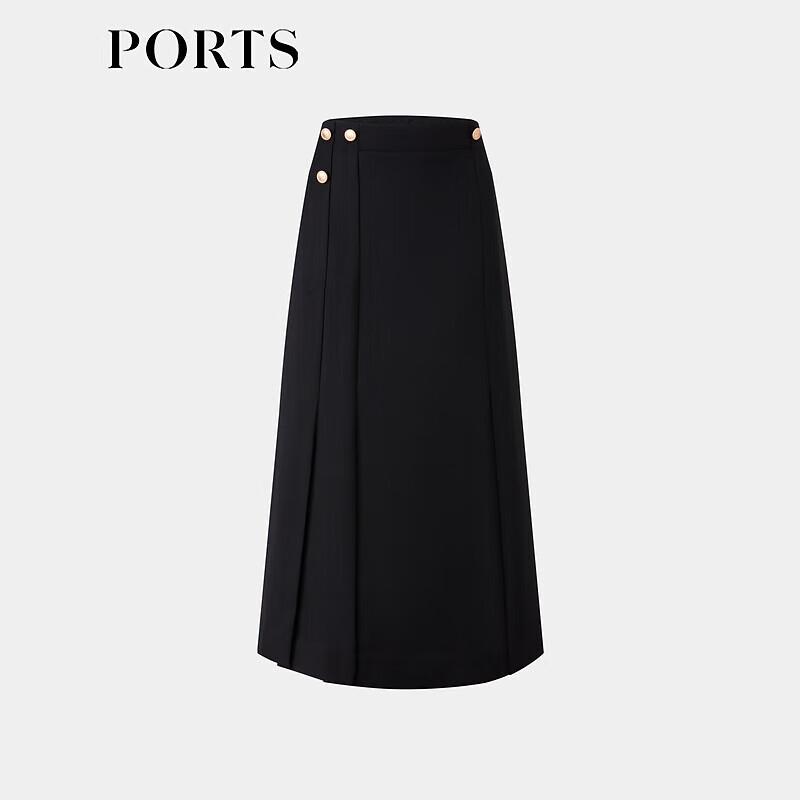 PORTS Women's Retro Pleated Straight Midi Skirt LT8S033NWF031