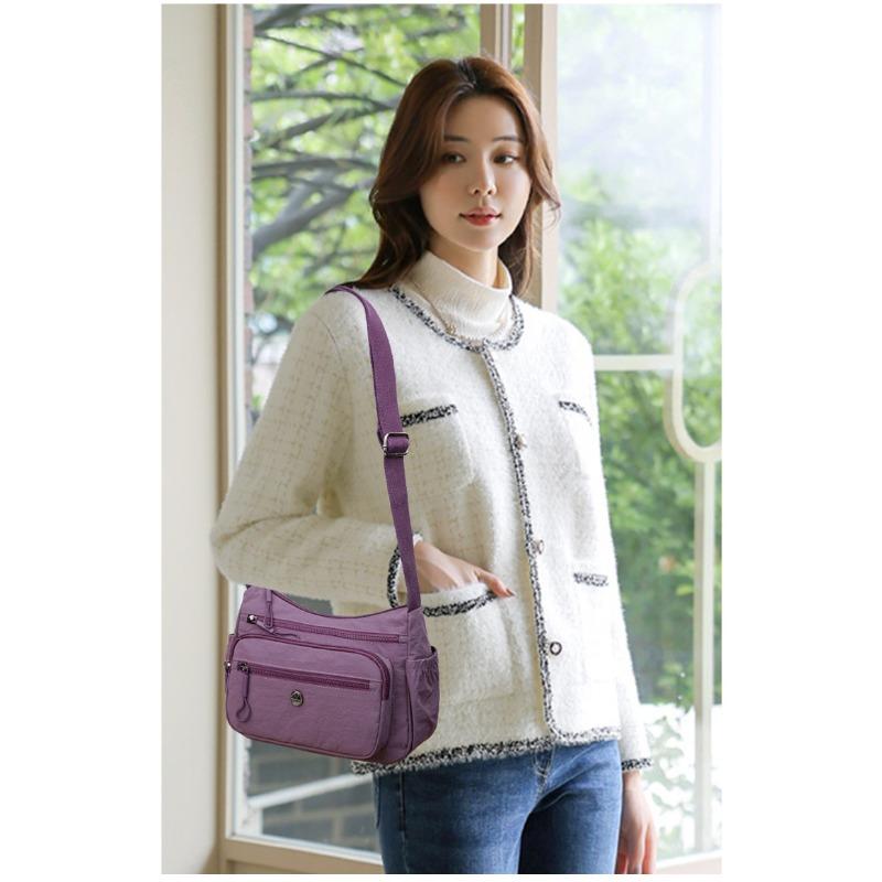 Female Crossbody Single Shoulder Lightweight Nylon Cloth Bag