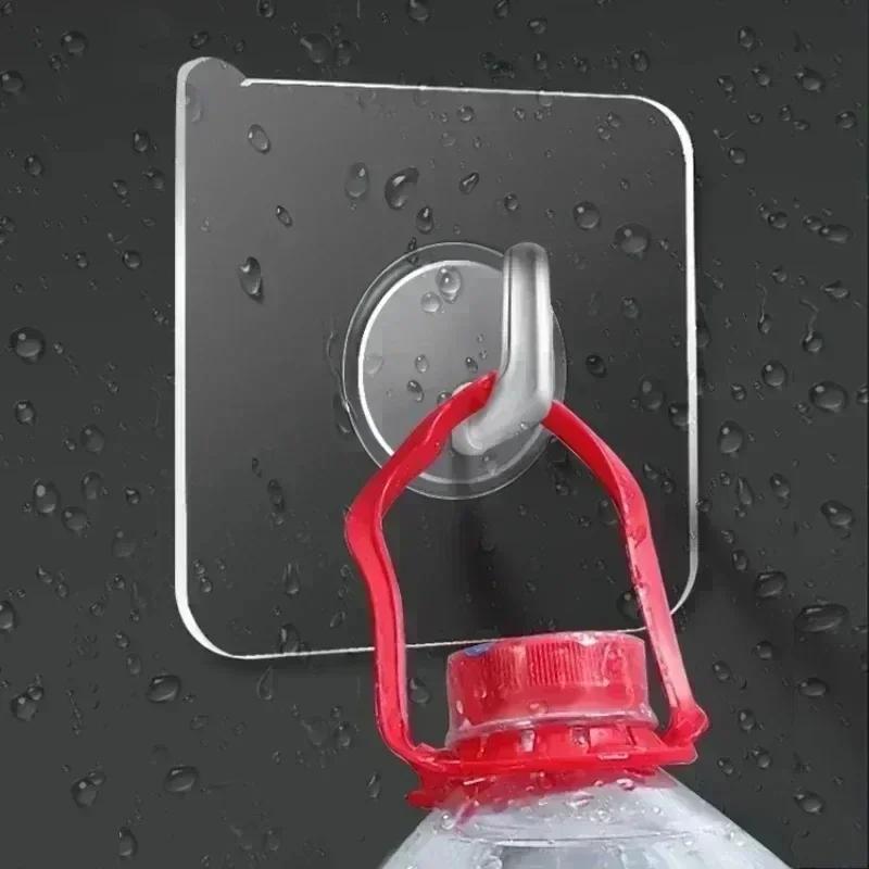10 Pieces of Wall Hooks Self-adhesive Transparent Multi-purpose Wall Frame, Door Frame, Kitchen Storage