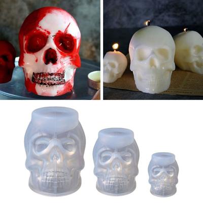 Halloween 3D Skull Resin Mold DIY Craft Epoxy Clay Candle Wax