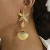 Earrings with geometric starfish and shell design, versatile and elegant earrings for women