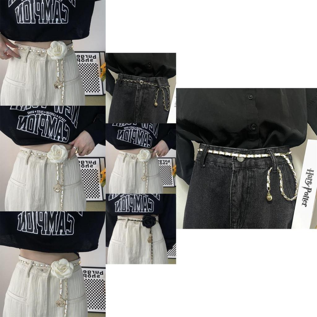 Trendy Ins Style Women's Sweet Floral Waist Chain Belt For Elegant Dress Outfits