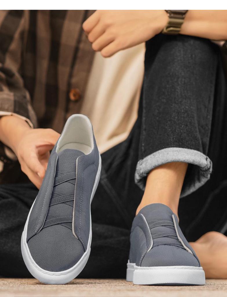 Nuove Scarpe in Tela Senza Lacci Taglie Forti: Sneakers Sportive Casual alla Moda in Stile Europeo per Uomo