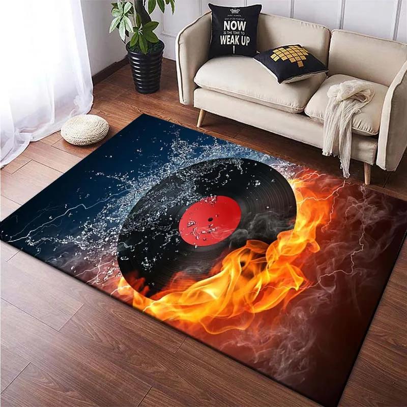 Record CD Creative Carpets Vinyl Record Collection Living Room Decor Area Rugs Music Theme Floor Mat for Bedroom Gamer Room Dorm