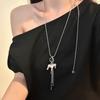 Women Premium Niche Luxury Horse Pendant Tassel Pull Snake Bone Sweater Necklace