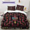 Pac-Man Custom Name Pattern Bedding,Quilt Set Quilt Cover Pillowcase Home Birthday Gift(1 * Duvet Cover + 2 * Pillowcase, Without Core)