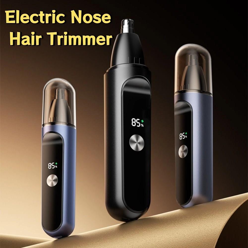 Rotary Cutter Head Electric Nose Hair Trimmer LED Digital Display Eyebrow Trimmer  Unisex