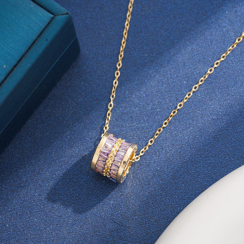 Elegante Zirkonia-Anhänger-Halskette für Damen - Luxuriöse Titanstahl-Schlüsselbein-Kette