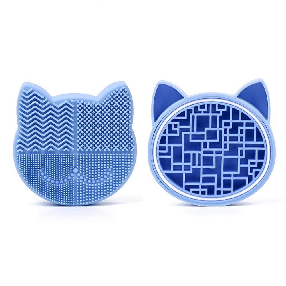 Silicone Makeup Brush Cleaning Box Portable Make Up Tool Scrubber Box Washing Brush Pad  for Women