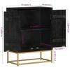 Vidaxl Cabinet With 2 Doors, Black-Gold, 55X30X75 Cm, Mango Wood