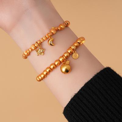 24k Zircon Star Moon Apple Bracelet Light Luxury High-end Fashion Design Bracelet Temperament Jewelry Women