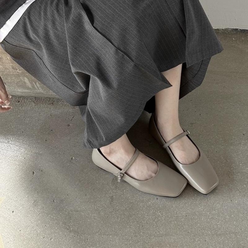 Móda 2025 Dámské jarní podzimní nové jednobotky Dámská móda Čtvercová špička Baleríny Mary Jane Mělké boty Měkká ležérní baletní obuv