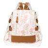 Fashion Color Blocking PU Leather Backpacks Multi Function Anti Theft Design Women's Backpack Large Capacity Leisure Travel Bags