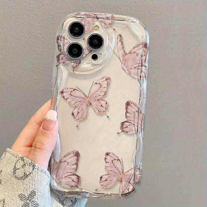 Beautiful Butterfly Pattern Printed Soft Phone Case For iPhone 17 16 Pro Max 15 14 13 12 11 Plus 17e 16e Shockproof Clear Cover