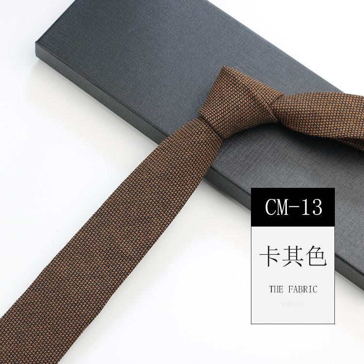 Men'S Tie Narrow 6Cm Hand-Made Cotton Casual Professional Shirt Literary And Simple Women'S College Pure Black Tie