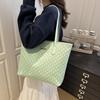 2025 Summer Women's French Tote: Large Capacity Solid Color Shoulder Handbag with Letter Design