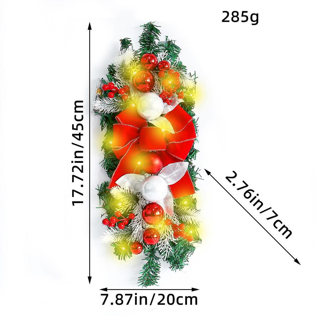 Weihnachtskranz Rattan Türvorhang Anhänger Zuhause LED Leuchtend Treppe Über Kopf Dekorativ Türhänger Weihnachtsdekorationen