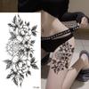 Transfer Decals DIY for Body Arm Leg Fake Tattoo Body Art Stickers Black Flowers Temporary Tattoo