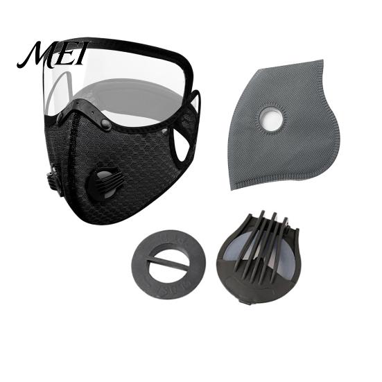 Safety Face Mask Cycling with Eye Shield, Breathing Valve, Lightweight Shield Protection Windproof Dust-proof Adjustable Goggle Protective All-weather
