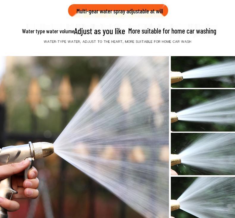 High-Pressure Car Wash & Garden Hose Nozzle with Brush - Multi-functional for Rinsing, Watering, and Cleaning.