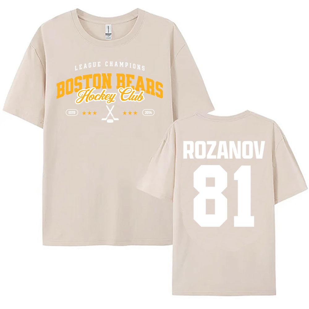 81 Rozanov Boston Bears Merch Women Unisex Tshirt Heated Rivalry TV Graphic Print Tshirts Short Sleeve Oneck Female T Shirt Tops