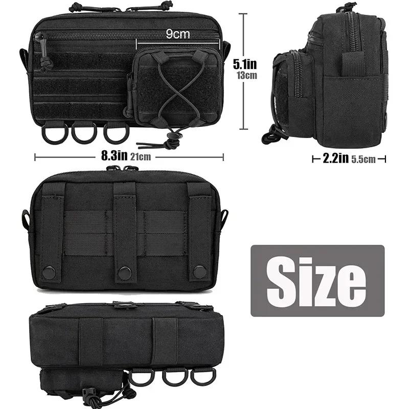 Men's Multifunctional Waist Belt Bag Fanny Pack with Molle Accessories Mobile Gear Hip Bag for Climbing Camping Tool Pouch