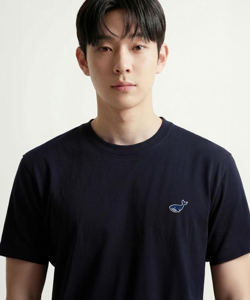 OKSTAR Mini Whale Embroidered Short Sleeve Tee (Type A)