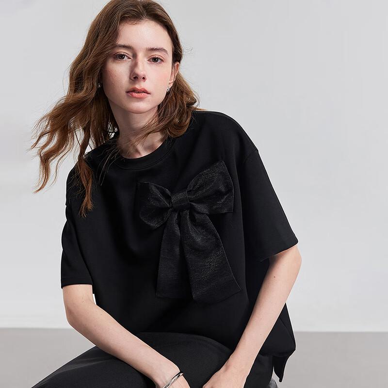 Women's Oversize Round Neck Bowknot T-Shirt